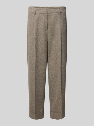 Produktfoto, Hose mit Bügelfalten und Eingrifftaschen von Christian Berg Woman Selection, Materiaalmix met viscose, relaxed fit, Steekzakken, Achterzak, kleur lichtbruin gemêleerd, Bandwijdte bij maat 36: 40 cm, Binnenbeenlengte bij maat 36: 67 cm