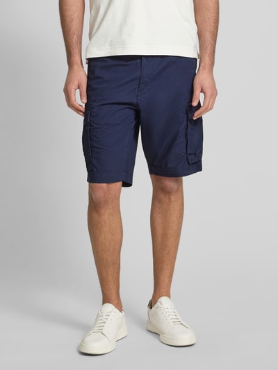 Petrol Bermuda met cargozakken en riem Marineblauw - 4