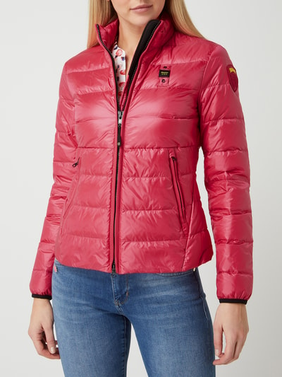 Blauer Usa Light-Daunenjacke mit Steppnähten Pink 4