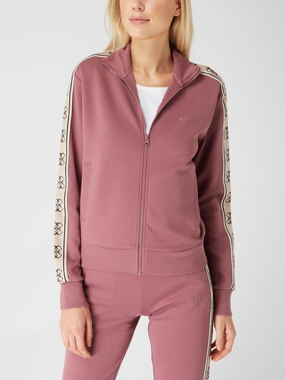 Guess Activewear Sweatjacke mit Logo-Streifen Modell 'Britney' Violett 4