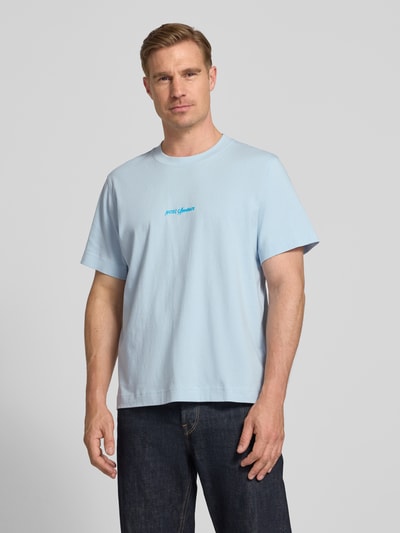 Selected Homme Oversized T-Shirt aus reiner Baumwolle Modell 'ELIAS' Hellblau 4