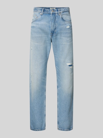 Produktfoto, Jeans im Destroyed-Look Modell 'HIGHT' von Drykorn aus Reine Baumwolle, Regular-Fit, hellblaue Farbgebung mit markanten Destroyed-Effekten, Bundweite 47 cm, Innenbeinlänge 72 cm, Herren Jeans