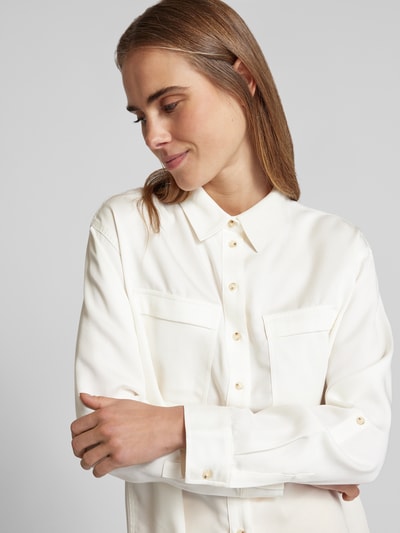 OPUS Regular fit overhemdblouse met paspelzakken op de borst, model 'Falensa' Offwhite - 3