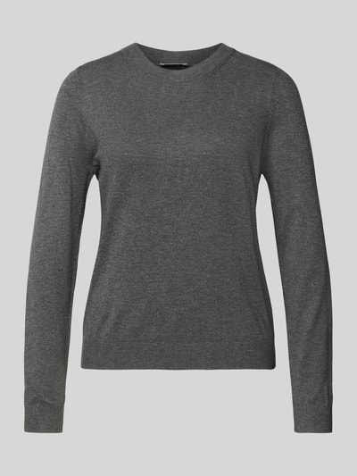 s.Oliver RED LABEL Sweter z dzianiny o kroju regular fit z mieszanki wiskozy Średnioszary melanż 2