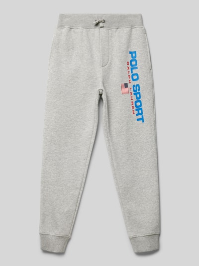 Polo Sport Sweatpants mit Label-Print Mittelgrau Melange 1