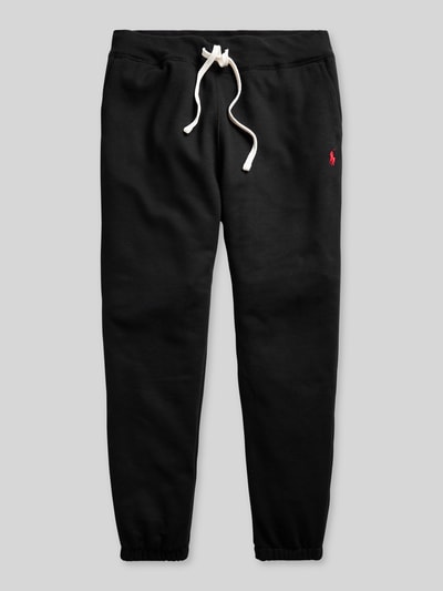Produktfoto, Regular Fit Sweatshorts aus Baumwoll-Mix von Polo Ralph Lauren, czarny kolor, jednolita faktura, logo, krój regular fit, elastyczny pas i nogawki, boczne kieszenie, materiał bawełniany-mix