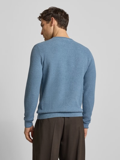 Selected Homme Regular Fit Pullover aus reiner Bio-Baumwolle Modell 'ROSS' Blau Melange 5