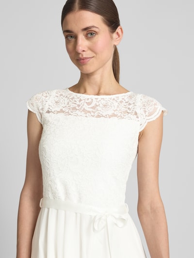 SWING Cocktailjurk met kant en strikceintuur Offwhite - 3