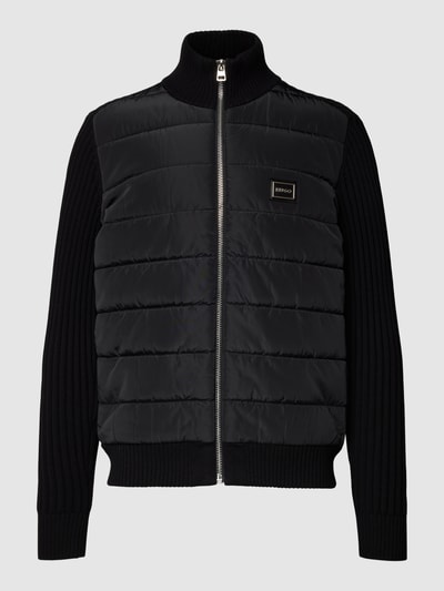 HUGO Strickjacke mit Kontrastvorderseite Modell 'Scabro' Black 2