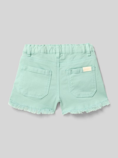 Produktfoto, Jeansshorts im 5-pocketmodel met gerafelde zoom van Mayoral, katoenmix met stretch, straight fit voor kinderen, achterkant