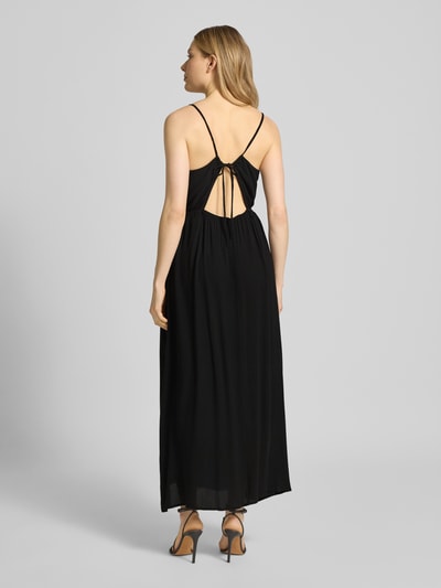 ICHI Midikleid aus Viskose mit tiefem Rückenausschnitt Black 5