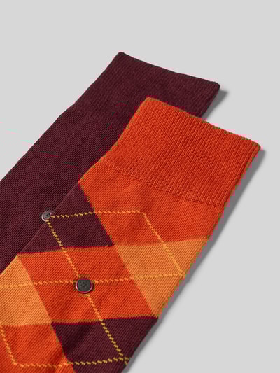 Burlington Socken mit Label-Detail im 2er-Pack Rostrot 2