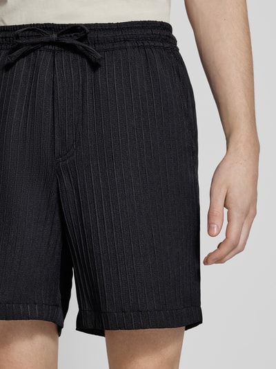 Jack & Jones Regular fit korte broek met structuurmotief, model 'JAIDEN MASSIMO' Zwart - 3