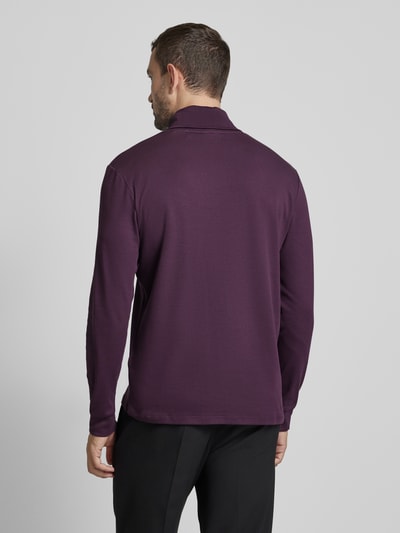 HUGO Longsleeve mit Rollkragen Modell 'Derollo' Pflaume 5