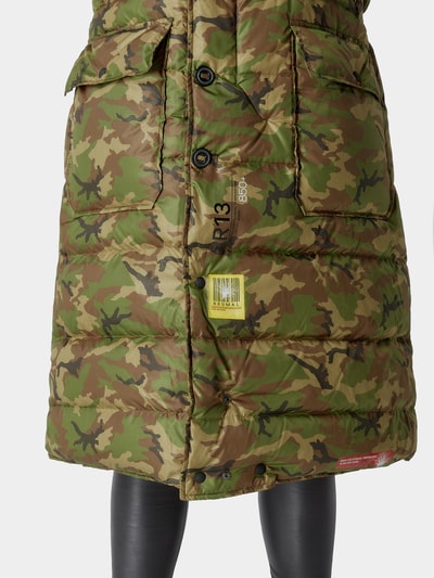 R13X Brumal Mantel mit Camouflage-Muster Khaki 8