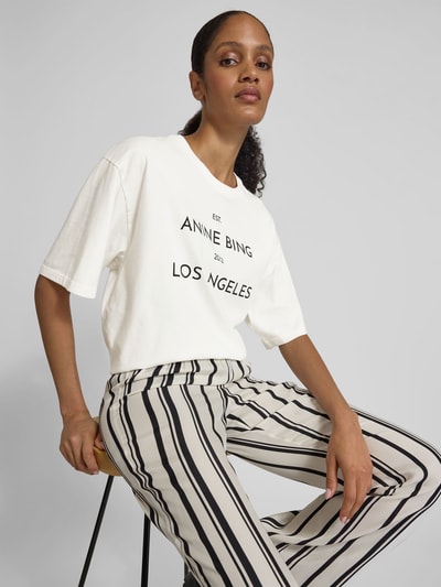 Anine Bing Oversized T-Shirt mit Label-Print Weiss 3