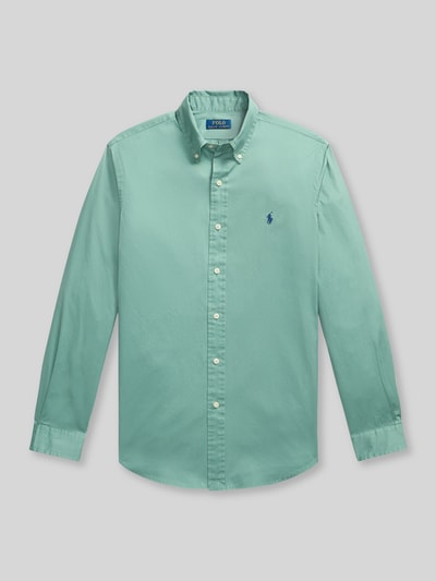 Produktfoto, Regular Fit Freizeithemd aus reiner Baumwolle von Polo Ralph Lauren, jednokolorowy, kołnierzyk typu button down, listwa guzikowa na całej długości, wyhaftowane logo, długi rękaw, sportowy mankiet, splot twill, bawełna