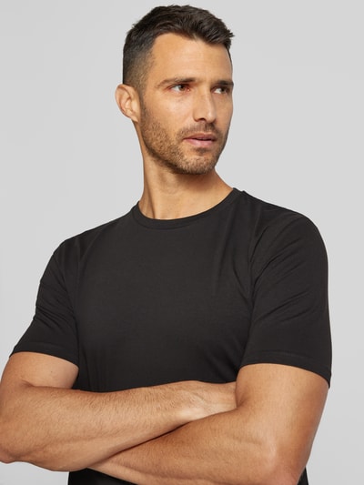 Lindbergh T-Shirt mit geripptem Rundhalsausschnitt Black 3