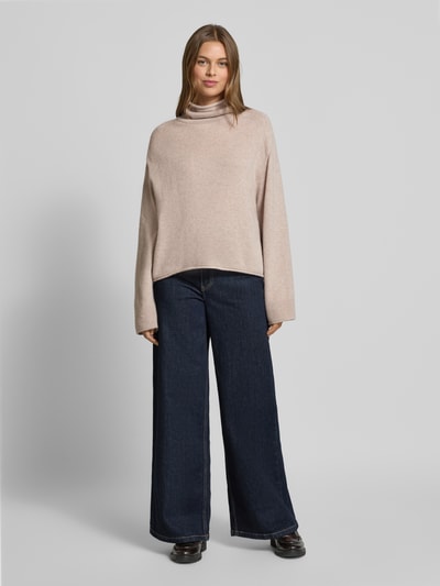 Marc O'Polo Sweter z golfem o kroju relaxed fit z Mieszanka wełny Kamienny 1