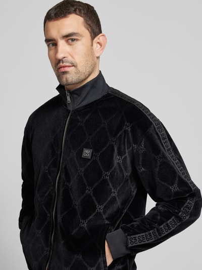 HUGO Sweatjacke mit Label-Detail Modell 'Dranchiso' Black 3