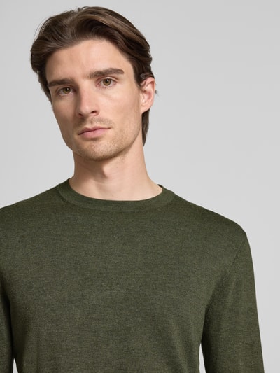 MCNEAL Gebreide pullover met ribboorden Kaki gemêleerd - 3