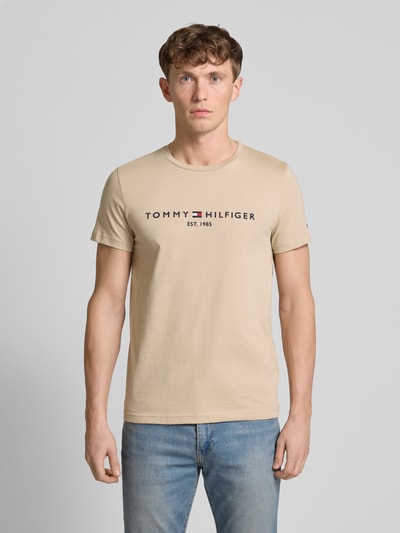 Tommy Hilfiger T-Shirt mit Label-Stitching Beige 4