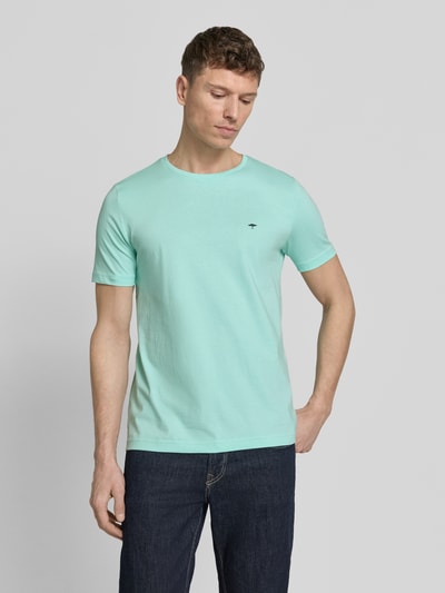 Fynch-Hatton t-shirt z okrągłym dekoltem i wyhaftowanym logo Miętowy 4