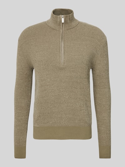 SELECTED HOMME Strickpullover mit gerippten Abschlüssen Modell 'RODNEY' Khaki 2