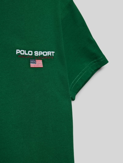 Polo Sport T-shirt z wyhaftowanym logo Zielony 2