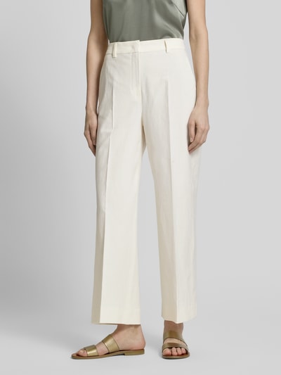 SEDUCTIVE Broek van linnenmix met persplooien, model 'DOMINICA' Offwhite - 4
