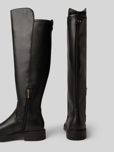 Guess Overkneelaarzen in leerlook, model 'Fyza' Zwart - 2