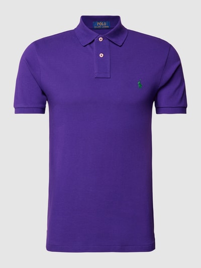 Polo Ralph Lauren Slim Fit Poloshirt mit Label-Stitching Lila 2