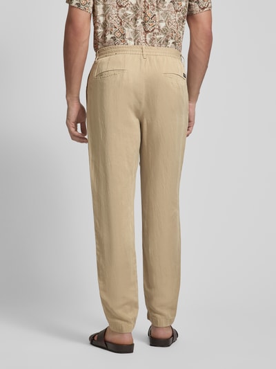 Strellson Stoffen broek van een mix van lyocell en linnen, model 'Saturn' Beige - 5