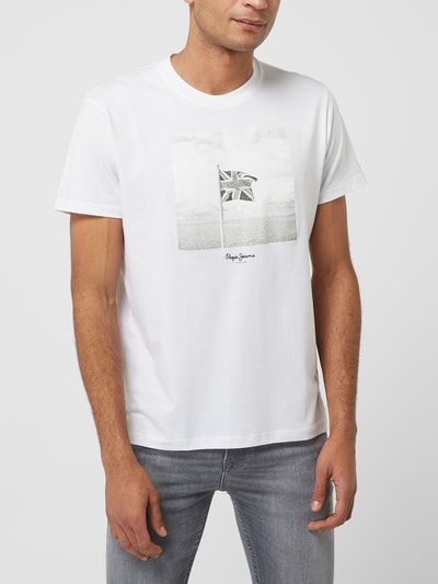 Pepe Jeans T-shirt met fotoprint, model 'Alfred' Wit - 4