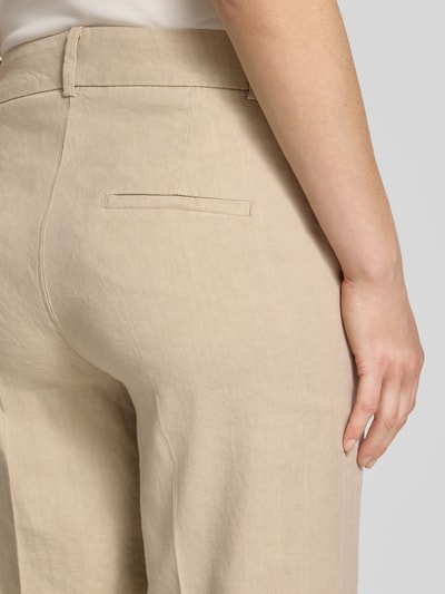 Cambio Leinenhose mit Bügelfalten Modell 'CALIFORNIA' Camel 3