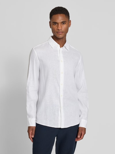 DRYKORN Slim Fit Freizeithemd aus Leinen-Baumwoll-Mix Modell 'RAMIS' Weiss 4