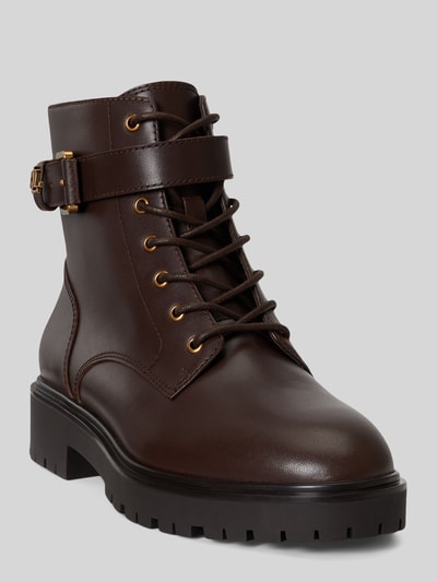 Lauren Ralph Lauren Schnürstiefel aus echtem Leder Dunkelbraun 1