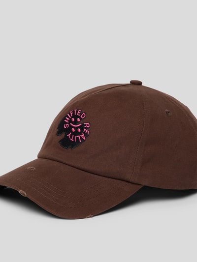 Preach Cap mit Label-Stitching Mittelbraun 3