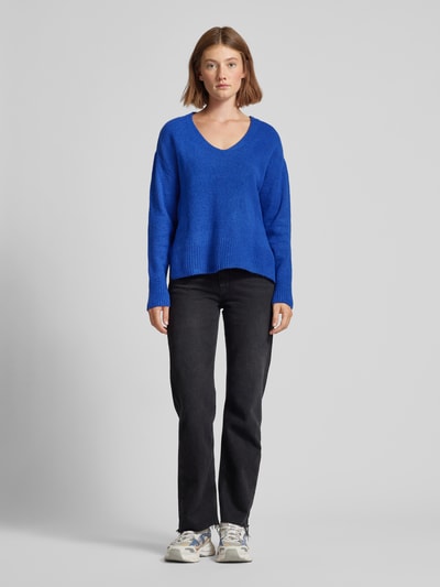 Tom Tailor Denim Relaxed Fit Strickpullover mit V-Ausschnitt Royal 1