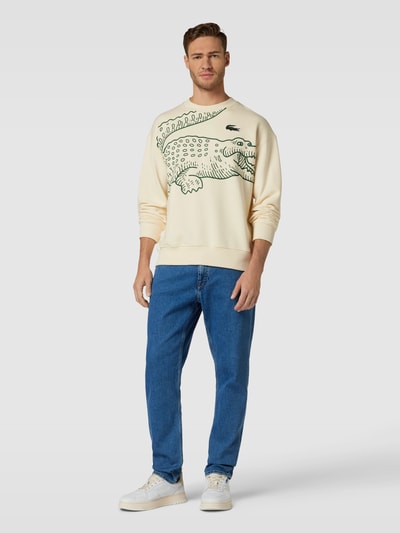 Lacoste Sweatshirt mit Label-Print Offwhite 1