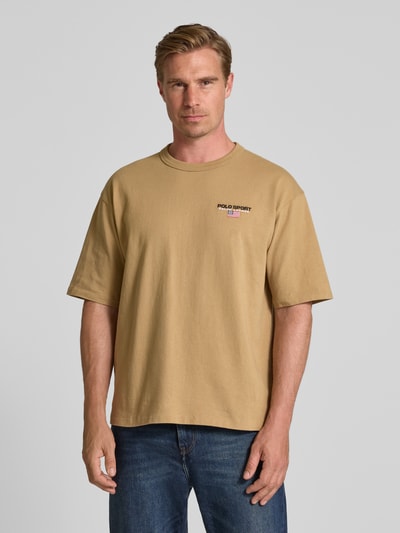 Polo Ralph Lauren T-shirt met labelstitching Camel - 4