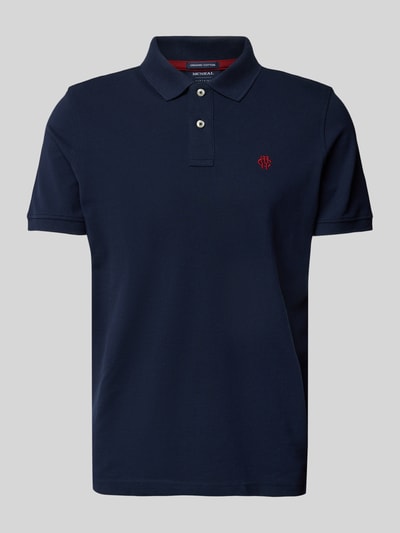 MCNEAL Regular Fit Poloshirt mit Knopfleiste und Label-Stitching Dunkelblau 2