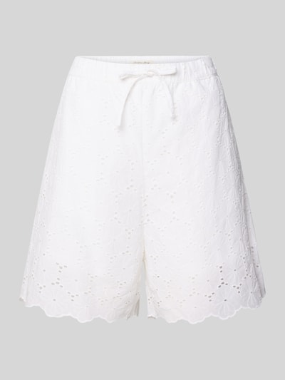 Produktfoto, Bermudas mit Lochstickerei und Eingrifftaschen von Christian Berg Woman, Reine Baumwolle, Loose-Fit, weiß, feine Textur