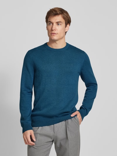 Christian Berg Men Strickpullover mit Woll-Anteil und Rundhalsausschnitt Smaragd Melange 4