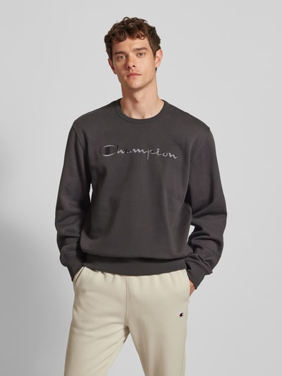 CHAMPION Sweatshirt mit Label-Stitching Anthrazit 4