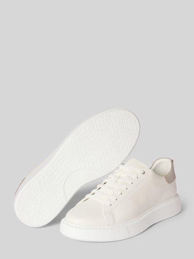 Produktfoto, Sneaker aus Leder Modell 'Sound' von DIGEL in Weiß mit Abgerundete-Spitze und Schnürung, Absatzhöhe 4 cm, Schafthöhe 8 cm, Schaftweite 7 cm