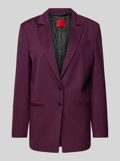 HUGO Blazer met reverskraag, model 'Amyia' Aubergine - 2