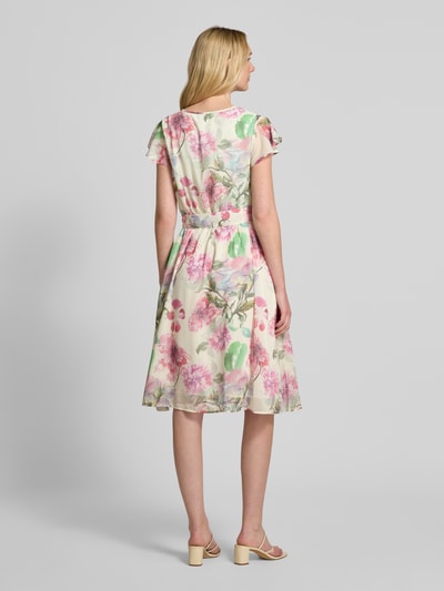 More & More Knielange jurk met strikceintuur Felroze - 5