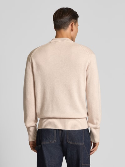 SELECTED HOMME Relaxed fit gebreide pullover van een mix van wol en kasjmier, model 'Calle' Ecru - 5