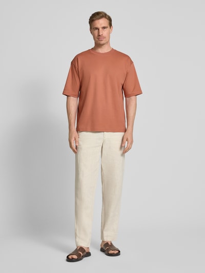 JAKE*S STUDIO MEN T-shirt met ronde hals Roestrood - 1